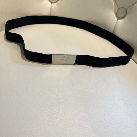 Prada Black Belt with Silver Buckle - Picture 2 of 6